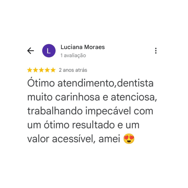 Feedback de paciente — tratamento X-Dent